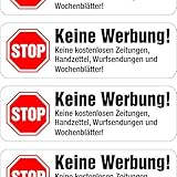 immi 8 Keine Werbung Aufkleber, Weiß, einzeln abziehbar, Stop Briefkastenwerbung