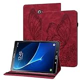 Rostsant Galaxy Tab A6 Hülle PU Leder Brieftasche Case Geprägter Schmetterling Stand Funktion Tablet Schutzhülle für Samsung Galaxy Tab A 10.1 Zoll 2016 SM-T580 / SM-T585 - R