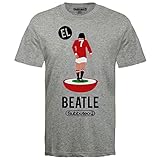 Subbuteo Manchester United - Herren T-Shirt - Fußballlegenden Cantona - Offizielles Merchandise - Geschenk - Grau S