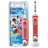 Oral-B Kids Mickey Elektrische Zahnbürste/Electric Toothbrush für Kinder ab 3 Jahren, 2 Putzmodi für Zahnpflege, extra weiche Borsten, 4 Sticker,