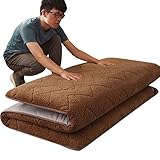 XUANDONG Faltbare Matratze, Ultraweiche Fuboden Futon Matratzen, 6cm Verdicken Warme schlafende Tatami Bodenmatte Home Faltbare Gste Matratze Bodenbetten-braune Knigin: 150x200cm (59x79 Zoll)