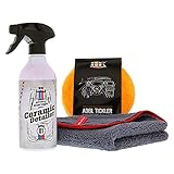 Shiny Garage - Ceramic Detailer Sprühversiegelung Versiegelung 500ml | ADBL - Tickler Mikrofaser-Applikator Schwamm 16cm | MaxShine - Ultimate Crazy Poliertuch Mikrofasertuch 600GSM 40x40