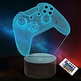 3D Gamepad Nachtlicht, Lightzz Game Console Illusionslampe mit Fernbedienung + Touch 16 Farbblinken Wechseln + Timer Schreibtischlampen Kinderzimmer Geschenke für Sp