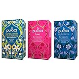 Pukka Bio-Kräutertee Set für Entspannung und Gelassenheit mit den Bio-Tee-Sorten Love, Night Time und Kamille, Vanille und Manuka-Honig. 100% bio und nachhaltig (3 x 20 Teebeutel)