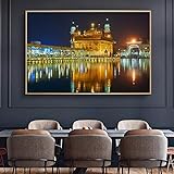 Amritsar Golden Temple Leinwand Kunst Poster Wandbilder für Wohnzimmer Leinwanddrucke Religion Gemälde Home Wanddekoration-60x80cm Kein R