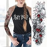 EROSPA® Tattoo-Bogen temporär - Rosen / Tod - Oberarm / Unterarm - Frauen / Männer W