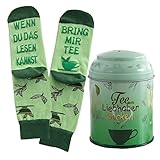 Lucadeau Geschenke für Frauen, Tee Socken zum Tee Geschenk, Wenn Du das lesen kannst bring mir Tee, Geburtstagsgeschenk für Freundin Schwester, Mama Geschenk zum Muttertag