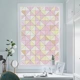 J4U Fensterfolie, Sichtschutz-Geometrie-Muster, Fensterabdeckung, nordischer Stil, Glasaufkleber für Badezimmer, Glastür, Anti-Kollisions-B, 90 x 200