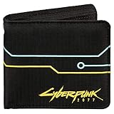 JINX Herren Cyberpunk 2077 Hack Wallet Reisezubehör-Bi-Fold-Brieftasche, Black/Yellow/Blue, Einheitsgröß