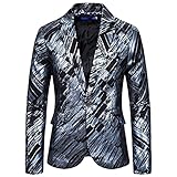 oglccg Herren Anzüge Sakko Prächtig Pailletten Blazer Jacke Regular Fit Leichte Dünn Anzugjacke für Karneval Festival Abschlussball T