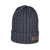Sterntaler - Kinder-Jungen-Wintermütze-Strickmütze-mit-Logobadge-aus-Baumwollflecce, dunkelblau - 4721909, Größe 55/57