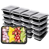 HENSHOW 1 Fach Meal Prep Container mit 20er, 1000ML Prämie Wiederverwendbar BPA Free Lunchbox mit Deckel, Mikrowelle, Gefrierschrank, Spü