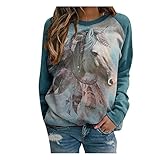 Innerternet Sweatshirt Damen Pullover Langarmshirt Rundhals Tops Langarm Pulli Baumwolle Shirts Sweater Lässiger T-Shirts Oberteile Sweater Ohne Kapuze Bluse Locker Relax Sweatpullover Streetw