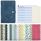 27pcs A6 PU Leder Binder Budget Cash Envelopes System Money Organizer für Budgetierung und Sparen, Expense Tracker Sheets und Labels für Bill Planner, navy