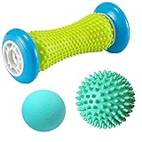 Massageball Fußmassage Set, 3 Stück Fußmassageroller und Massagebälle für Plantarfasziitis Igelball & Bälle Set Stressreduzierung und Entspannung