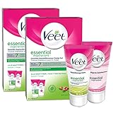 Veet Gesicht Haarentfernungs-Creme Set für sensible Haut mit Aloe Vera und Vitamin E, 2er Pack (4 x 50 ml)