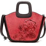 Umhängetasche für Damen Schule for Mädchen PU-Leder-Schultertasche Geldbörse Schulter-Mädchen-Crossbody-Tasche (Color : Red, Size : One Size)