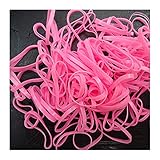 QWXX Gummiband Haarbänder Elastische Gummibänder Seilköpfe Einweg Gummibänder Bunte Ringe Haarhalter Gummiband für Mädchen Bridal Große Flexibilität (Color : Pink, Length : 100Pcs)