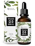 Vitamin D3 - 1000 I.E. pro Tropfen - 50ml (1750 Tropfen) - In MCT-Öl aus Kokos - Hochdosiert, flüssig