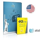 Prepaid Sim-Karte USA AT&T Netz - 5GB 4G LTE - Unbegrenzte internationale Anrufe und Sms - 30 Tag