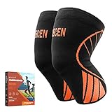 Kniebandage,2 Stück Sport Kniestütze für Männer Damen,Meniskus Arthrose Gegen Knieschmerzen Kompression Knieschoner, Rutschfest Atmungsaktiv Bandage Knie für Basketball, Volleyball, Laufen, W