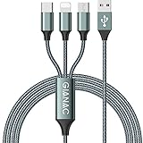 Multi USB Kabel,GIANAC Universal Ladekabel [1.2M] Schnell Ladekabel 3 in 1 Mehrfach Ladekabel iP Micro USB Typ C Lightning für iPhone, Android Galaxy, Huawei, Oneplus, Sony, LG, Honor View-G