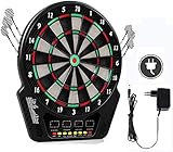 Oppikle Elektronische Dartscheibe - Dart Scheibe E Dartboards Dartautomat mit 6 Dartpfeile - 27 Spielen und 243 Varianten für 16 Sp