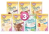 Dr. Oetker Paradies Creme im 21er Probier-Set – Cremiges Dessert ohne Kochen, in unseren Sorten Vanille, Schokolade, Stracciatella, Nougat, Weiße Schokolade, Sahne-Karamell und Südseetraum Kok