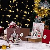 TIANLIN 2 Stück Weihnachtskarte, 3D Pop-up Weihnachtsmann Pinguin Schneemann mit Umschlag, Lustige Weihnachten Dimensionale Grußkart, für Weihnachten Neujahr Geschenkk