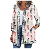 Vintage Bedruckte Damen Cardigan Volksbräuche Casual Gestreift Bunt Outwear Lose Langarm Coat Herbst Winter Cardigan Casual Mantel Trend Mode Pullover Coat Tops Outwear Bluse Tops Coat Cardig