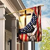 Garten Flagge Doppelseitige Yard Flagge Banner Neuheit Piraten Flagge Christianty Cross America Us-Flagge Decorative Outdoor Welcome Flag Für Terrasse Bauernhaus Deck 68.5x94