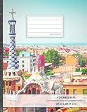 VOKABELHEFT DIN A4 • 50+ Seiten, Soft Cover, Register, 2 Spalten, Erfolgs-Tacker, 'Spanisch' • Original #GoodMemos Schulheft • Sprachen und Vokabeln leicht lernen, Lineatur 53