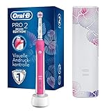 Oral-B PRO 2 2500 Design Edition Elektrische Zahnbürste/Electric Toothbrush mit visueller Andruckkontrolle für extra Zahnfleischschutz, 2 Putzprogramme inkl. Sensitiv, Timer & Reiseetui, pink