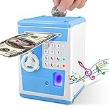 ATM Money Bank, Money Bank mit elektronischem Auto Scroll Paper Cash, simulieren Fingerabdruck ATM Sparschwein für echtes Geld, Wecker und Broadcast Time's Money Safe fü