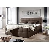 Lomadox ® Boxspringbett 180x200 cm mit Bettkasten, Hotelbett Doppelbett in grau, Komfortschaum-Topper, 180 x 200 cm, H2, 7-Zonen-Taschenfederkern-M