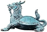 WQQLQX Statue Bronze Drache Kopf Schildkröte Statue Tier Skulptur Kunst Figuren Chinesisches Schreibtisch Feng Shui Dekoration Gute Schmuck Geschenke Skulpturen (Color : Large)