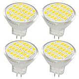 Jenyolon MR11 GU4 LED Lampen neutralweiß 3W AC/DC 12V, 4000K, 400Lm, Ersatz für 30W Halogenlampen Glühlampen, MR11 LED Leuchtmittel klein Birne Spot Licht, 120°Abstrahlwinkel, 4er Pack