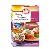 RUF Mini-Muffins Lemon mit Glasur, buntem Konfetti und Mini-Muffin-Förmchen für 20 Mini-Kuchen (1 x 350 g)