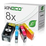 8 Kineco Tintenpatronen kompatibel mit HP 920 XL 920XL für HP OfficeJet 7500A e-All-in-one, OfficeJet 7000, OfficeJet 6500A Plus, OfficeJet 6000 Wireless - Schwarz je 55ml, Color jue 17