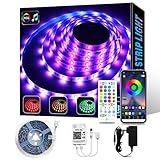 Hidyliu 15/30 Meter Dimmbar Neon LED Streifen, RGB LED Lichterkette, 5050 SMD Flexibel LED Bänder mit Selbstklebend, LED Strip, mit Fernbedienung, für Wohn Schlafzimmer Zuhause Schrankdek