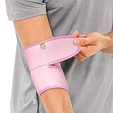 BRACOO ES10 Ellenbogenbandage - Bandage Ellenbogen - atmungsaktive Ellenbogenstütze mit Klettverschluss für Damen und Herren (Rosa)