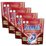 Somat Excellence 4in1 Caps, 80 (4 x 20) Caps, Spülmaschinen-Caps für exzellente Reinigung, brillanten Glanz und sorgfältige Pflege für Geschirr und Spü