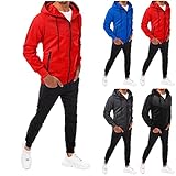 Winterjacke Herren Trainingsanzug Jogginganzug Anzug Jogginghose Hoodie Jogging Baumwolle Hose Sportanzug Sport Pullover Set Hausanzug Hoody Jumpsuit Anzug Freizeitanzug Jogginghosen Druck Hausanzug