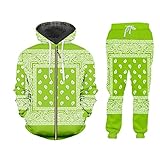 JJBKT Damen/Herren 3D Hose Sweatshirt Farbe Paisley Muster Sportswear Jogginghose Hoodie 2-teiliges Set ZHPA70318 4XL