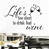 Das Leben ist zu kurz, um schlechte Wein zu trinken Wörter Zitate Wandaufkleber Home Decor Vinyl Abziehbilder Fototapete Tapete 43x66