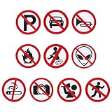 GORGECRAFT 10 PCS Selbstklebende Aufkleber Rauchen verboten, No Tooting Symbol Sticker Signs Aufnähen von Patches Für Den Innen- Und Außenbereich Business Business Und Büro, 2.83 Zoll Im D