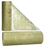 Vlies Tischband Tischläufer Flower Vlies Hochzeit Kommunion 23cm/25m Rolle (Smaragd Gold, Vlies)
