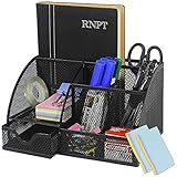 Qualsen Schreibtisch Organizer, Stifthalter Büroorganizer Metall schreibtisch zubehör, Tisch Organizer Schreibtisch Organisator Schreibtisch Tidy, Schw