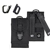 MOLLE TACTICAL Tasche Armee Taille Holster Handy Tasche für iphone 7 Plus Android W/Bonus Gürtelclip Grimloc Locking D-Ring, schw