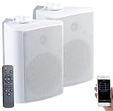 auvisio Außenlautsprecher WLAN: Aktiv-Multiroom-Stereo-Außen-Lautsprecher, WLAN, Bluetooth, 120W, IP55 (Aktiv Lautsprecher Outdoor)
